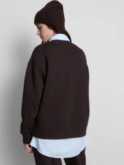 Sudadera estampada holgada en mezcla de algodón