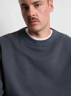 Sudadera extragrande de algodón con cuello redondo