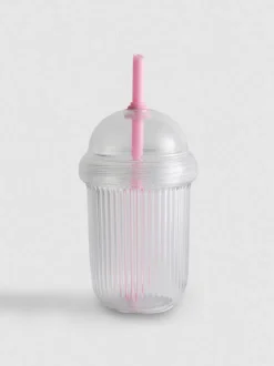 Taza con pajita para bebidas granizadas