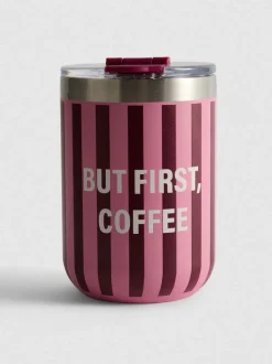 Taza de viaje «But First Coffee»