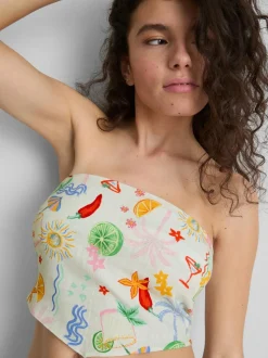 The Primark Scene | Top bandeau curvado estampado