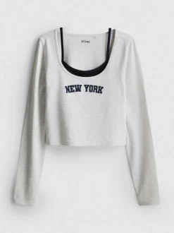 The Primark Scene | Top de doble capa con eslogan