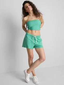Top bandeau a rayas corto con mucho algodón