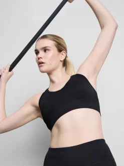 Top corto deportivo sin costuras con espalda cruzada