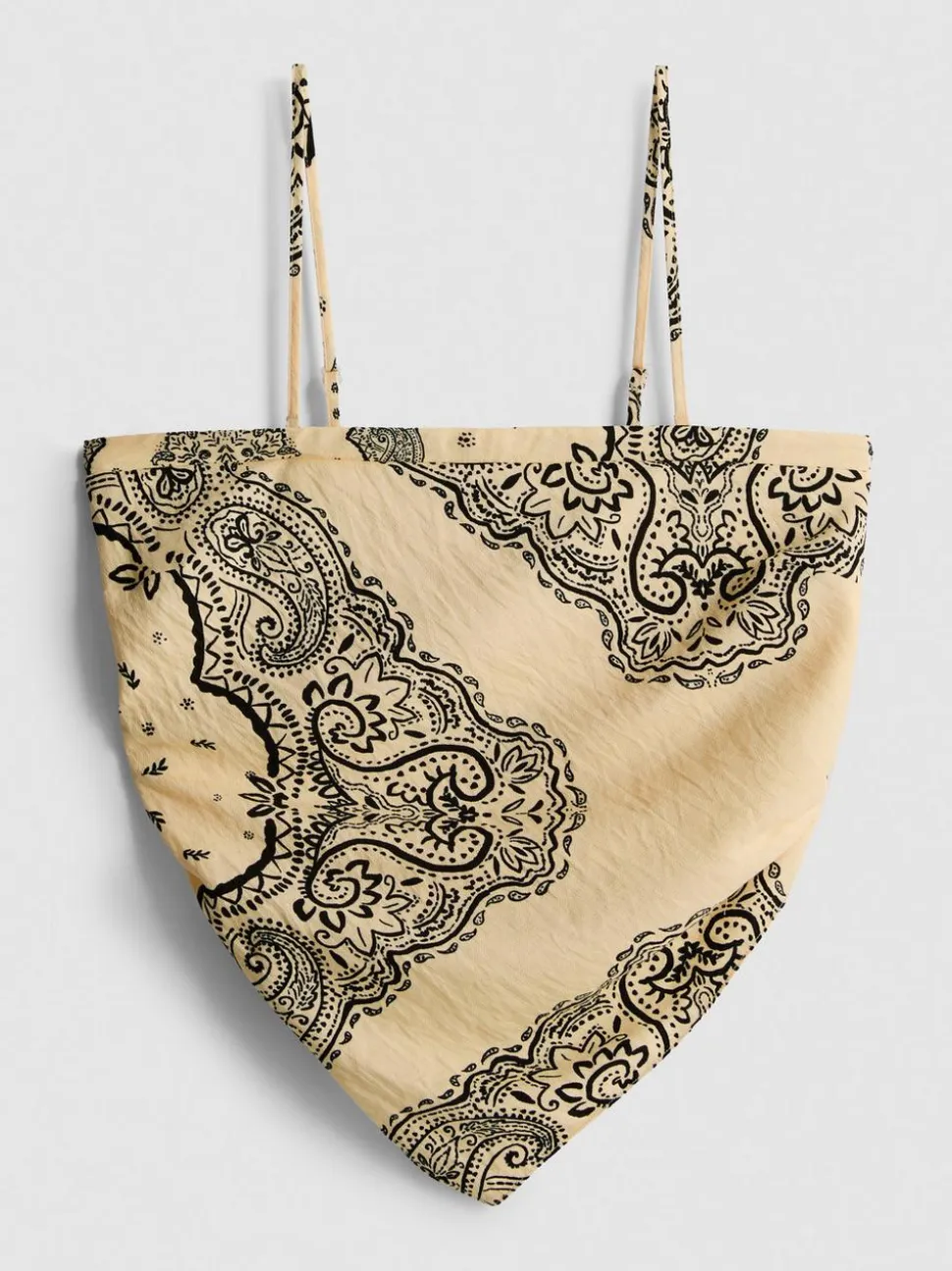 Top corto tipo bandana con estampado de cachemira