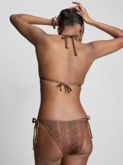 Top de bikini triangular estampado