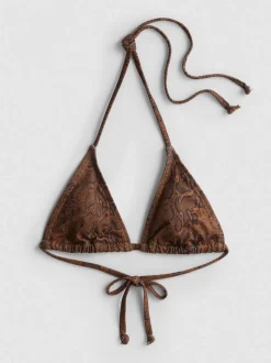 Top de bikini triangular estampado