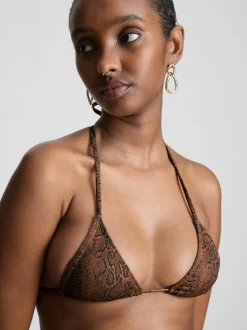 Top de bikini triangular estampado