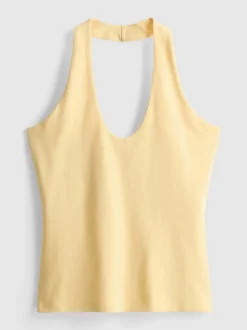 Top de cuello halter con mucho algodón