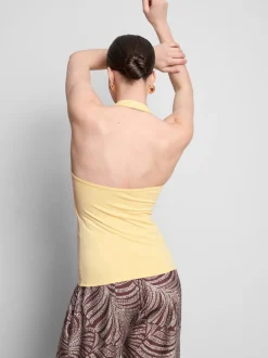 Top de cuello halter con mucho algodón