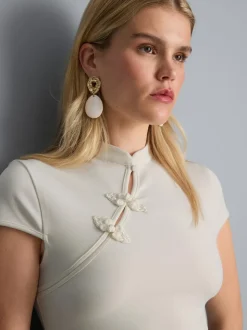 Top de cuello mao
