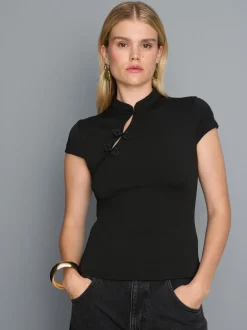 Top de cuello mao