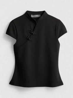 Top de cuello mao