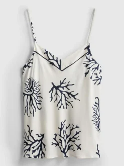 Top de pijama con tirantes y estampado de corales