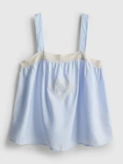Top de pijama sin mangas con encaje de The Edit