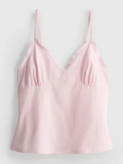 Top de tirantes de estilo lencero con escote de pico