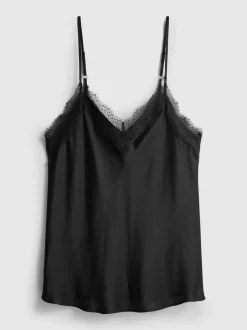 Top de tirantes de pijama en mezcla de seda The Edit