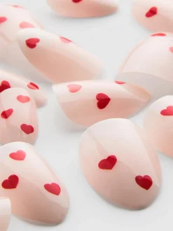 Uñas postizas almendradas brillantes de PS...
