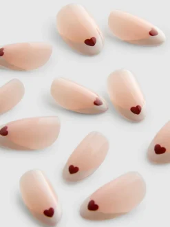 Uñas postizas almendradas brillantes de PS…