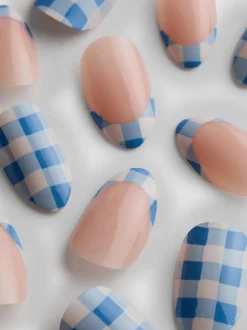Uñas postizas brillantes almendradas de PS…