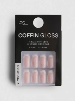 Uñas postizas con forma de ataúd de PS…