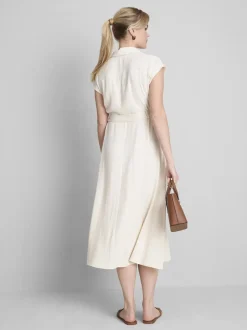 Vestido camisero midi de manga corta
