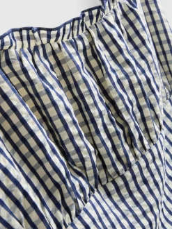 Vestido corto con corsé a cuadros vichy