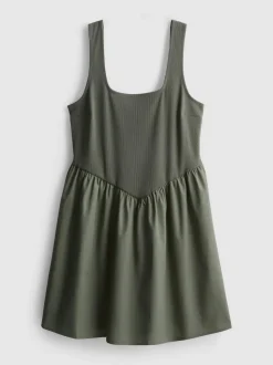 Vestido corto con corsé en mezcla de algodón