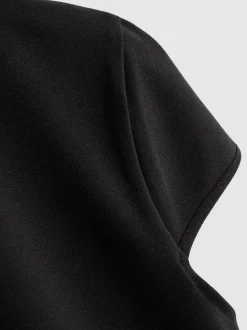 Vestido corto con cuello mao