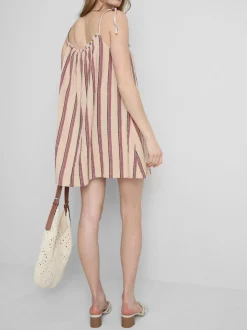 Vestido corto de corte trapecio de algodón