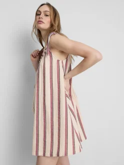 Vestido corto de corte trapecio de algodón