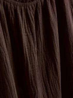Vestido corto de corte trapecio de algodón
