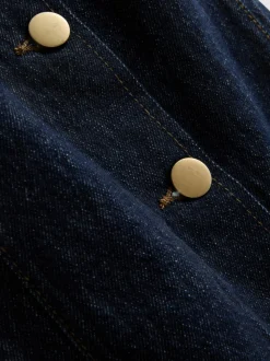 Vestido corto vaquero de algodón con botones