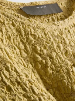 Vestido largo de encaje elástico