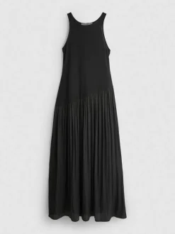 Vestido midi con bajo caído