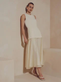 Vestido midi con péplum a capas de The Edit