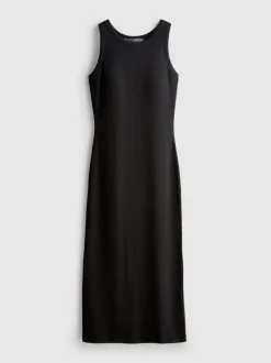Vestido midi de canalé con sujetador incorporado