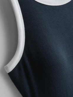 Vestido midi de canalé con sujetador incorporado