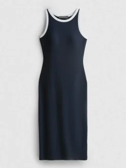 Vestido midi de canalé con sujetador incorporado