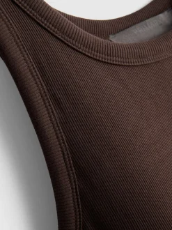 Vestido midi de canalé con sujetador incorporado