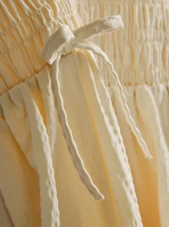 Vestido midi de sirsaca fruncido