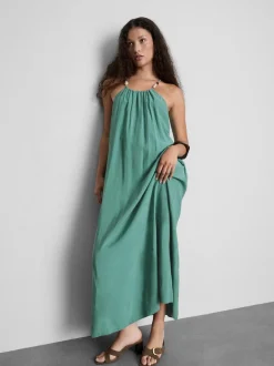 Vestido midi recto con tirantes con cuentas de The Edit