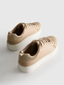Zapatillas de caña baja con strass