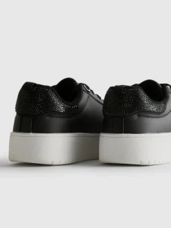 Zapatillas de caña baja con strass