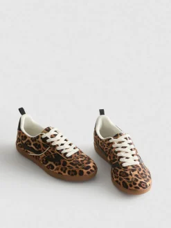 Zapatillas de leopardo bajas con suela de goma