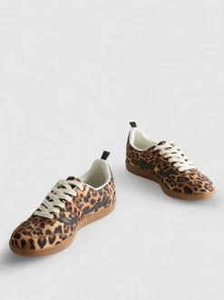 Zapatillas de leopardo bajas con suela de goma