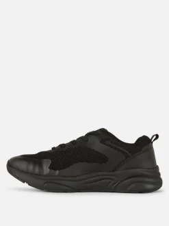 Zapatillas gruesas de caña baja con paneles