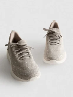 Zapatillas sin cordones con detalle de strass