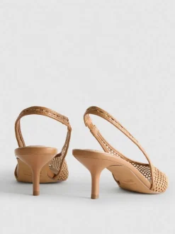 Zapatos de tacón de malla con puntera puntiaguda