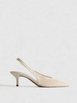 Zapatos de tacón de malla con puntera puntiaguda